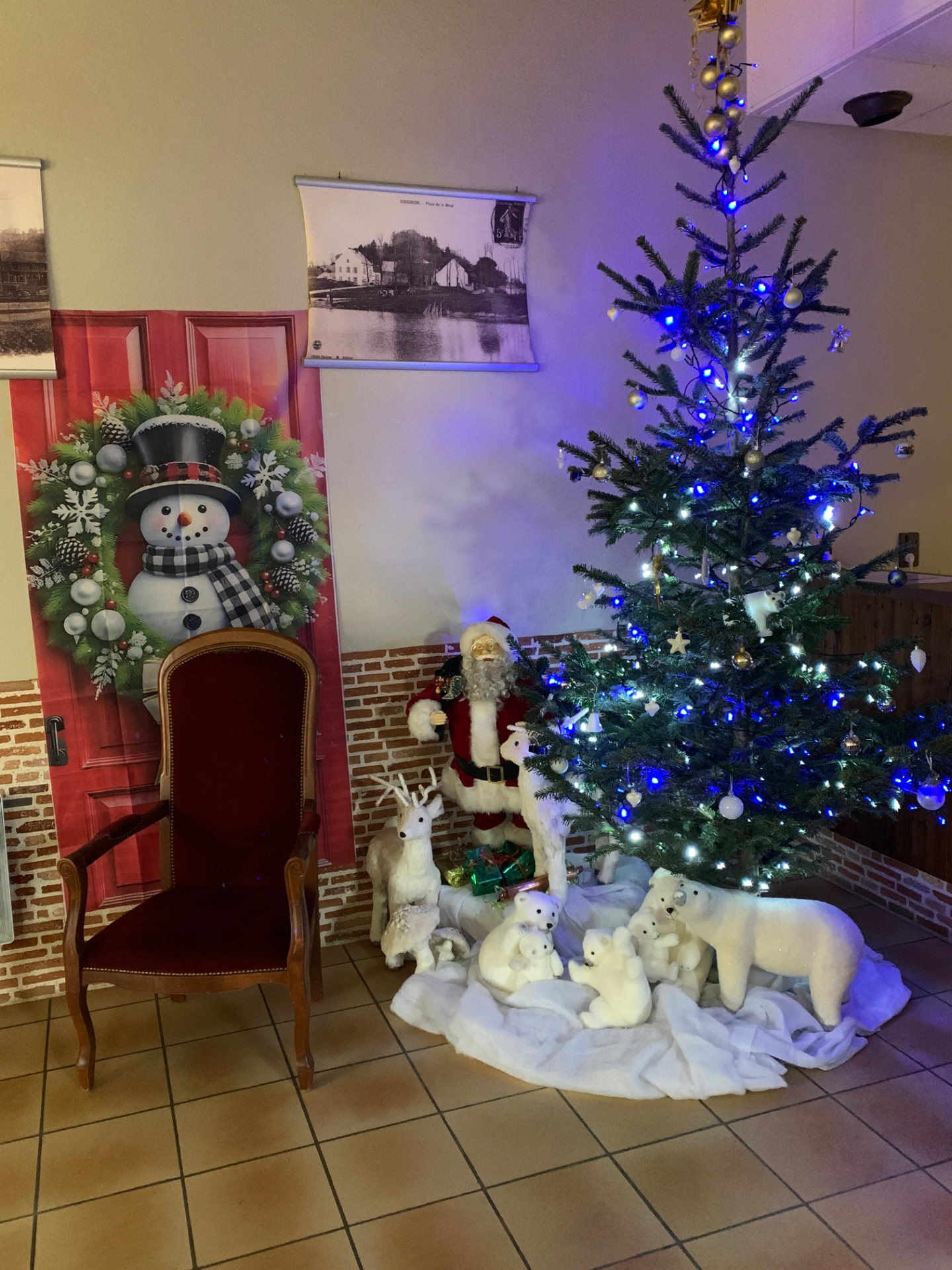 l'arbre de noël scintillant dans la salle Marius Sébillotte